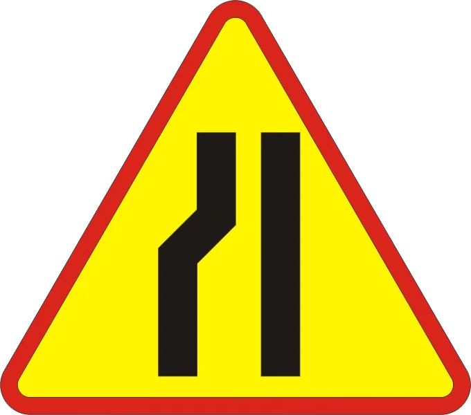 A-12c Zwężenie jezdni - lewostronne