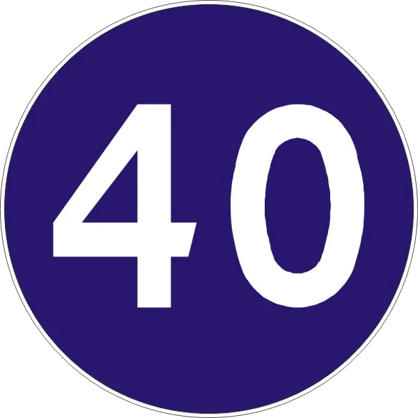 Prędkość minimalna 40 km/h