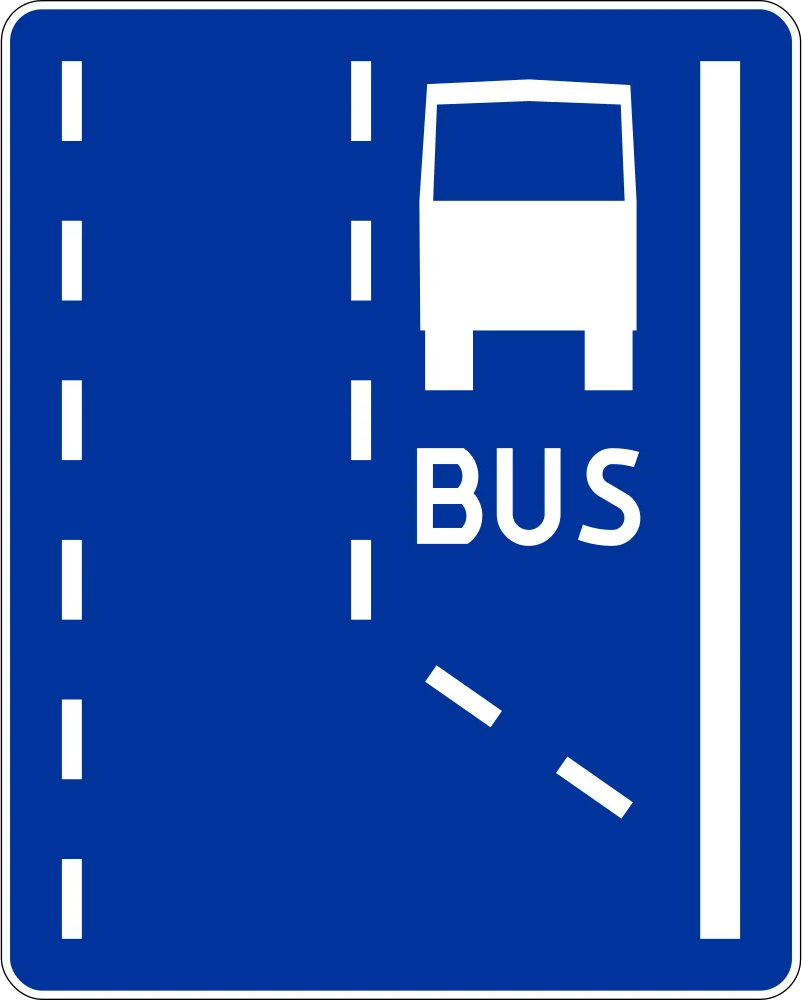Początek pasa ruchu dla autobusów