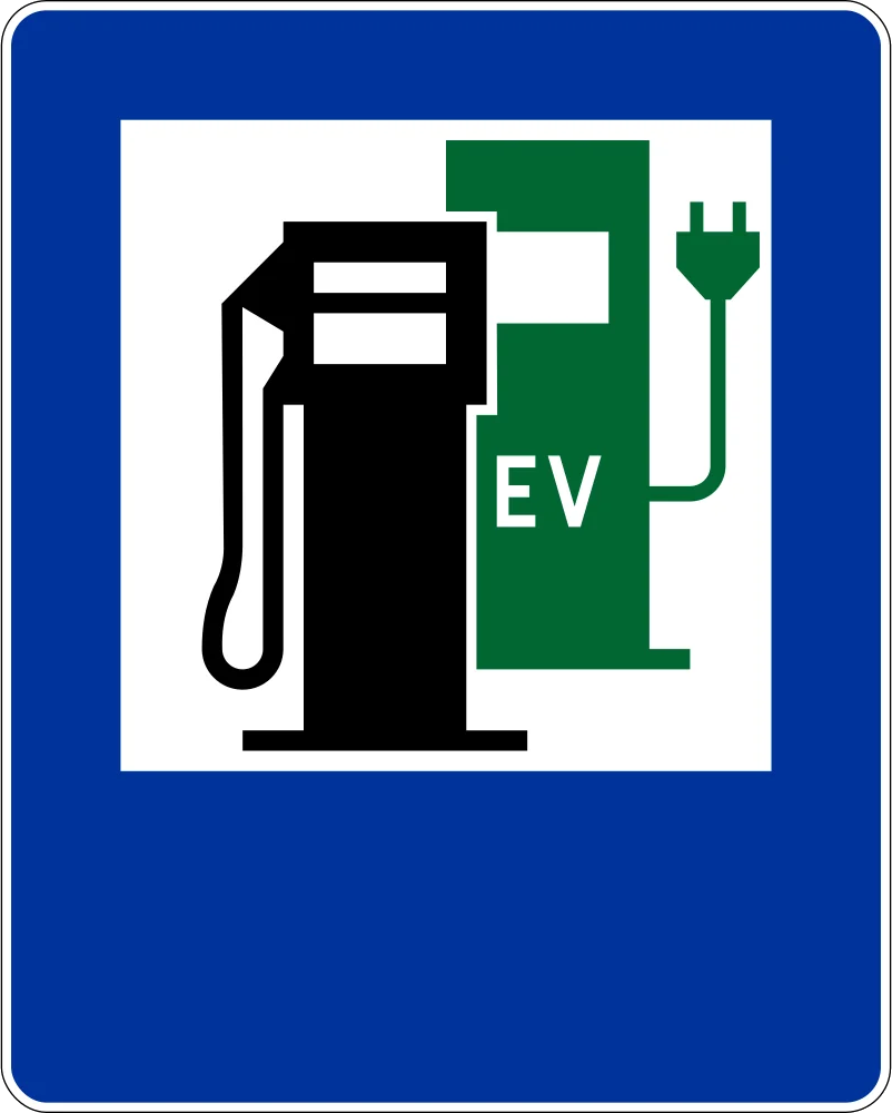 Stacja paliwowa z punktem ładowania pojazdów elektrycznych